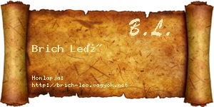 Brich Leó névjegykártya